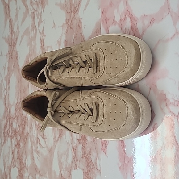 EUC Franco Fortini Taupe Suede Leather James Sneakers Sz Men 10.5 - Picture 2 of 9
